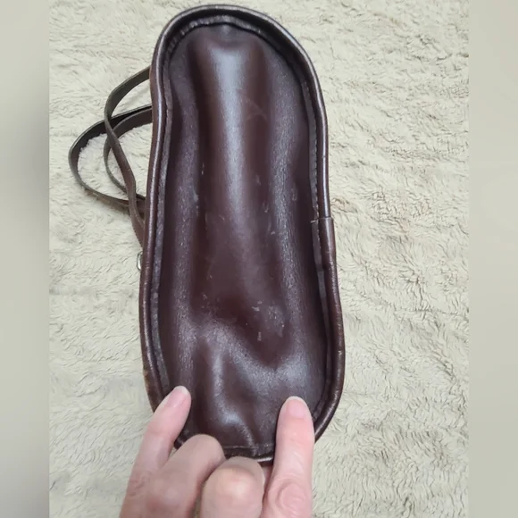 Vintage Brighton Brown Double Handle Shoulder Bag With Heart Charm 90's - Picture 9 of 14